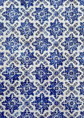 Blue and White Floral Tiles