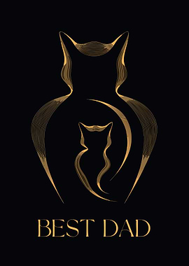 Best Dad Cat Silhouette