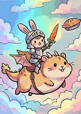 Bunny Knight - Flying Hamster Dragon Quest