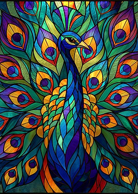 Stained Glass Peacock