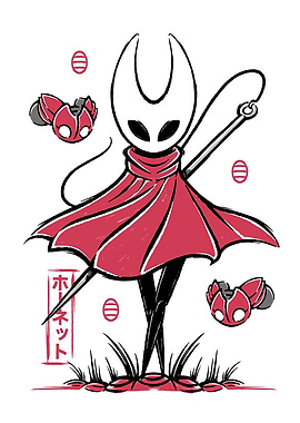 Hornet and companions from Hollow Knight
