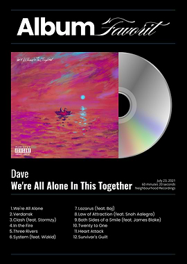 Dave We're All Alone In This Together Album Art