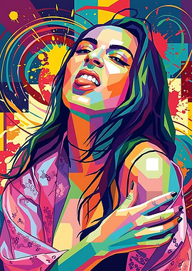 Colorful Pop Art Portrait of Charli XCX