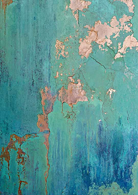 Cracked Teal and Copper Texture