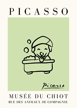 Picasso Dog Bath Poster