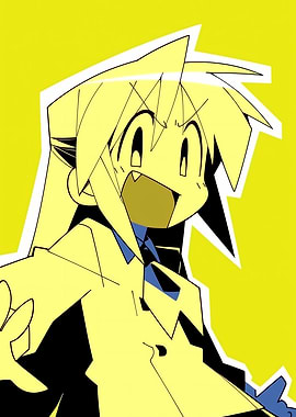 Anime Character with Yellow and Blue Outfit