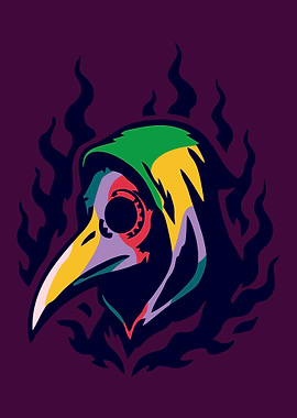 Plague Doctor with Flames
