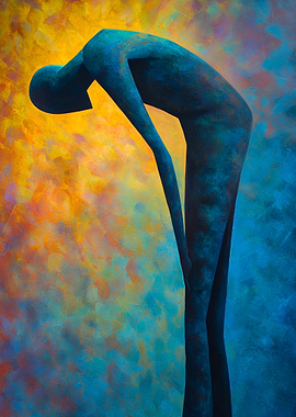 Abstract Figure Bending Over