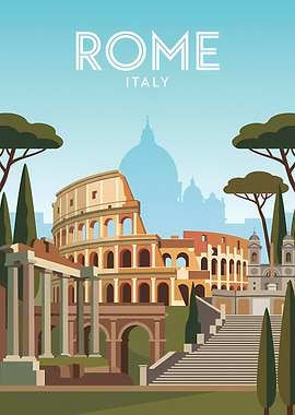 Rome Travel Poster