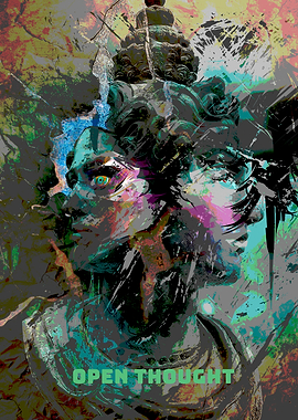 Abstract Sculpture with Text