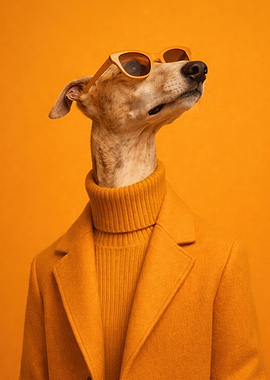 Sophisticated Greyhound in Winter Fashion