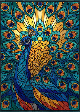Stained Glass Peacock