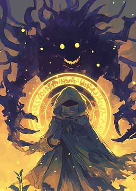 Sorcerer confronting a dark entity