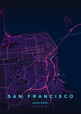 San Francisco Neon Map