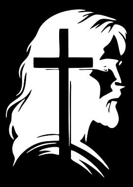 Jesus Christ with Cross Silhouette