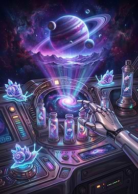 Sci-Fi Space Exploration Control Panel