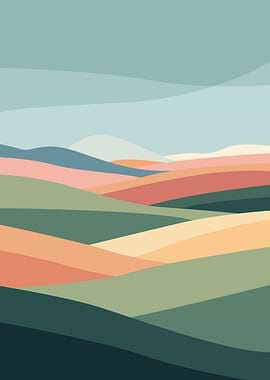 Abstract Rolling Hills Landscape