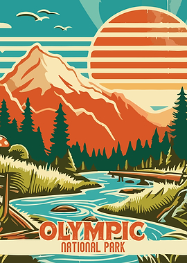 Olympic National Park Vintage Poster