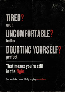 Inspirational Fight Quote Poster