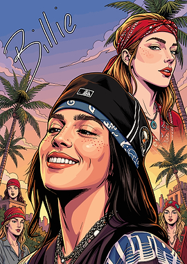 Billie Eilish Comic Style Portrait