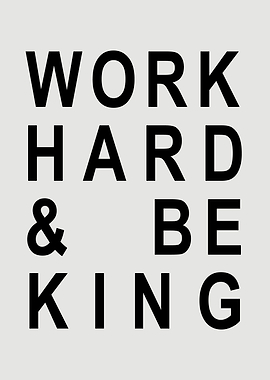 Work Hard & Be Kind text art