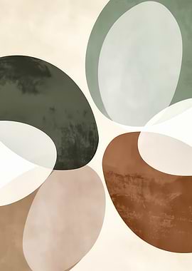 Abstract Organic Coffee Bean Shapes Art