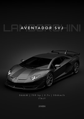 Lamborghini Aventador SVJ Poster
