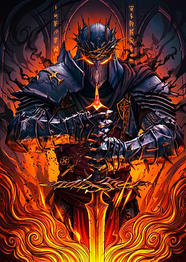 Dark Crusader with Sword Art