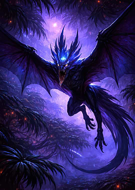 Dark Fantasy Creature in Forest