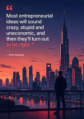 Entrepreneurial quote over cityscape