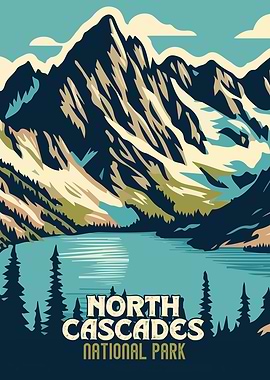 North Cascades National Park Vintage Poster