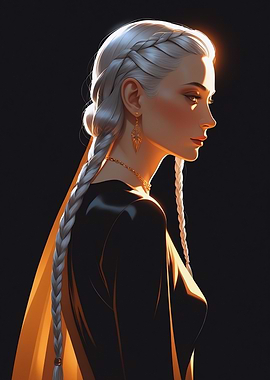 Woman with Braided Silver Hair