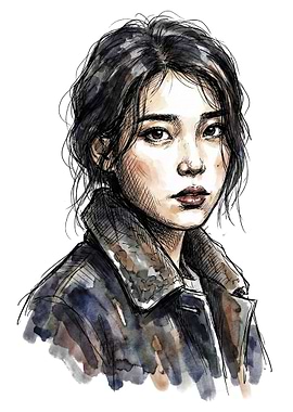 Watercolor Portrait of a Young Woman