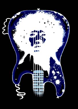 Jimi Hendrix Electric Guitar Portrait