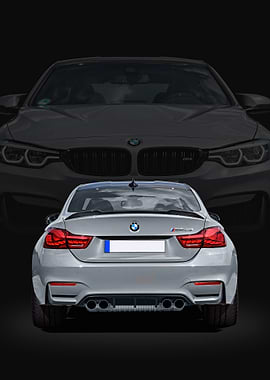Grey BMW M4 CS Rear View
