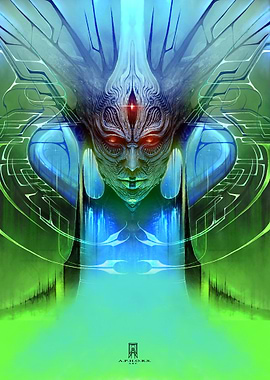 Alien Queen with Red Eyes