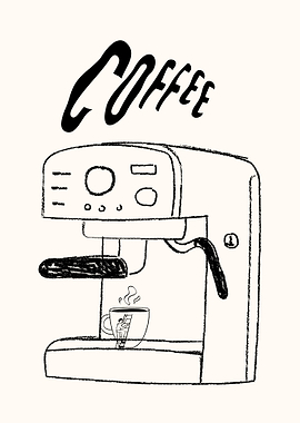 Coffee Machine with Cup