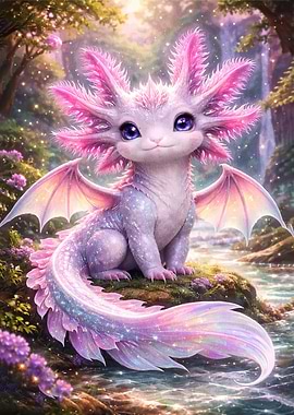 Fantasy Axolotl Dragon