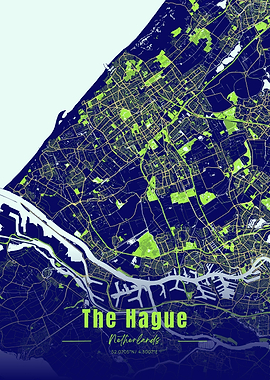 The Hague Netherlands Map Art