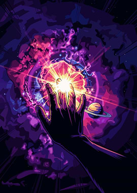 Hand Reaching for Cosmic Energy