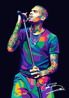 Chris Brown Pop Art Portrait