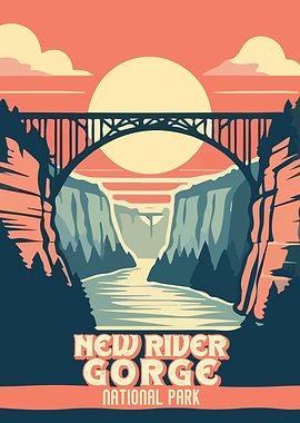 New River Gorge National Park Vintage Poster