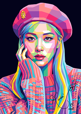 Rosé Pop Art Portrait