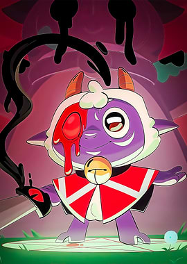 Cult of the Lamb character with knife