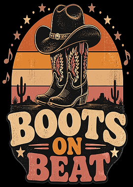 Boots on Beat Cowboy Graphic