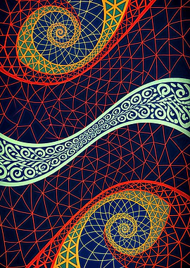 Abstract Geometric Spiral Pattern
