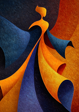 Abstract Figure in Flowing Garments