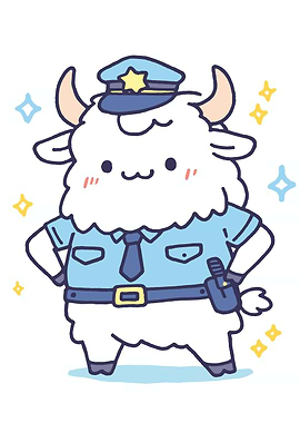 Cute Cartoon Police Yak