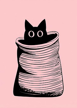 Black Cat in a Yarn Ball