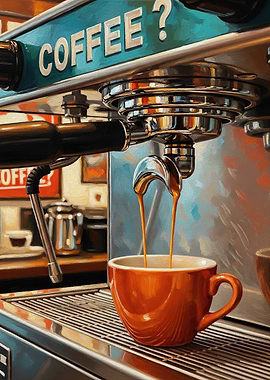Espresso Machine Brewing Coffee